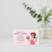 Cute Bakery & Catering Business Card Visitenkarte (Stehend Vorderseite)