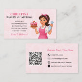Cute Bakery & Catering Business Card Visitenkarte (Vorne/Hinten)