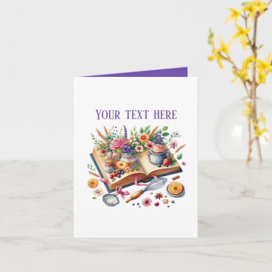 Cute Bakery Kochbuch anpassbar Karte (Gelbe Blume)