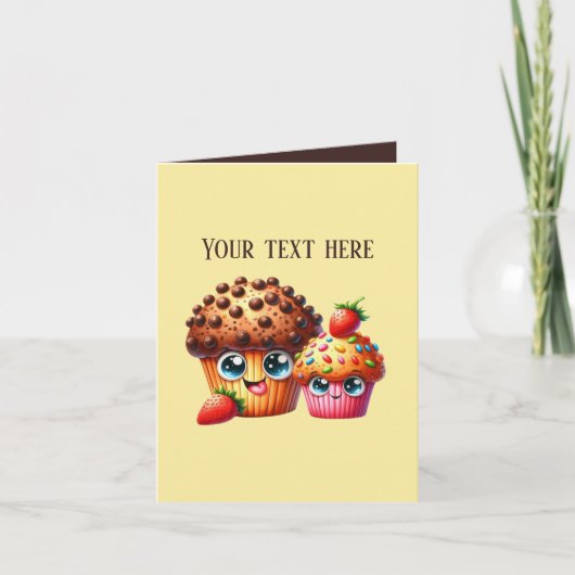 Cute bakery muffins customizable karte (Vorderseite)