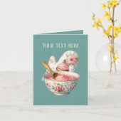 Cute bakery oven mitt and bowl customizable karte (Gelbe Blume)
