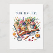 Cute bakery recipe book add message business name postkarte (Vorderseite)