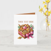 Cute Bakery sweet box customizable Karte (Gelbe Blume)