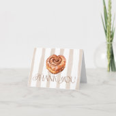 Cute Bakery Themed Cinnamon Roll Dankeskarte (Vorderseite)