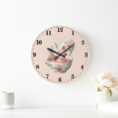 Cute baking lovers kitchen  große wanduhr (Zuhause)