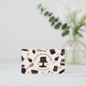 Cute Baking Utensils Bakery Visitenkarte (Stehend Vorderseite)