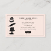 Cute Baking Utensils Bakery Visitenkarte (Rückseite)