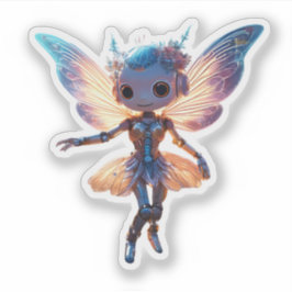 Cute Ballerina Dancing Robot Pixie Aufkleber