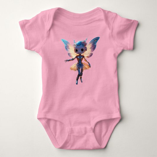 Cute Ballerina Dancing Robot Pixie Baby Strampler (Vorderseite)