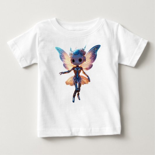 Cute Ballerina Dancing Robot Pixie Baby T-shirt (Vorderseite)