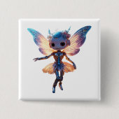 Cute Ballerina Dancing Robot Pixie Button (Vorderseite)