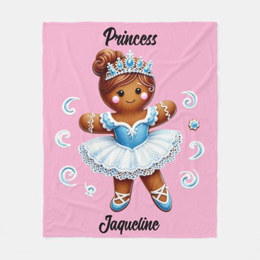 cute ballerina gingerbread girl Fleece Blanket (Vorderseite)