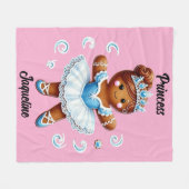 cute ballerina gingerbread girl Fleece Blanket (Vorderseite (Horizontal))