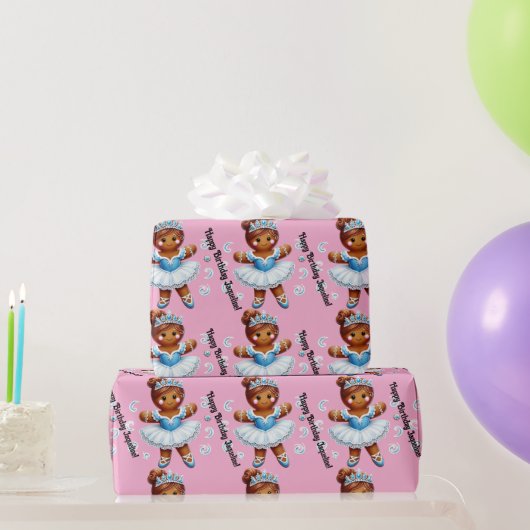cute ballerina gingerbread girl  geschenkpapier (Partygeschenke)