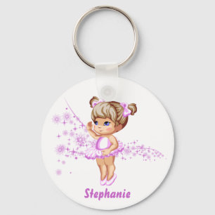 Cute Ballerina Girl Personalized Keychain Schlüsselanhänger