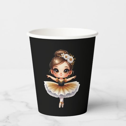 Cute Ballerina Pappbecher (Vorderseite)