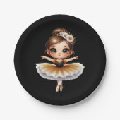 Cute Ballerina Pappteller (Vorderseite)