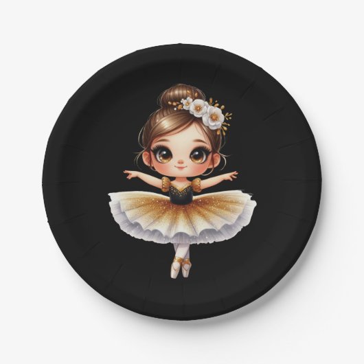 Cute Ballerina Pappteller (Vorderseite)