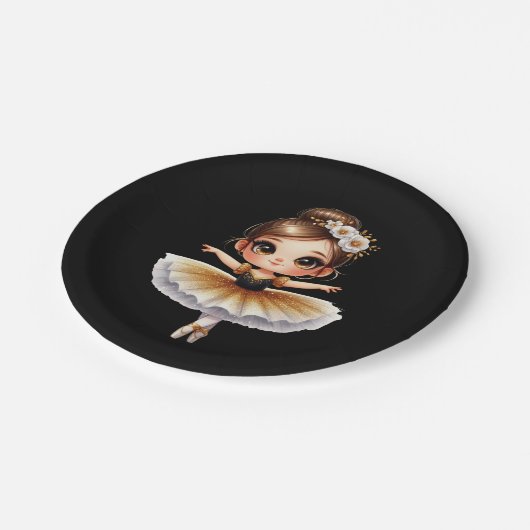 Cute Ballerina Pappteller (Schrägansicht)