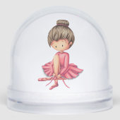 Cute Ballet Dancer Pink Tutu Schneekugeln (Vorderseite)