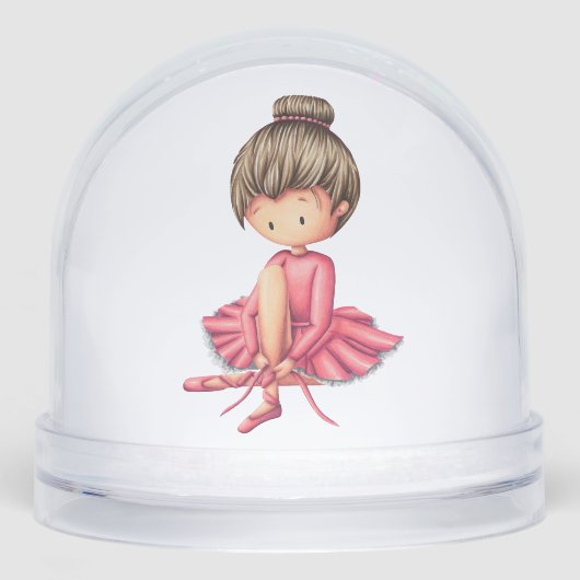 Cute Ballet Dancer Pink Tutu Schneekugeln (Vorderseite)