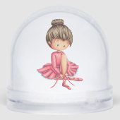 Cute Ballet Dancer Pink Tutu Schneekugeln (Rückseite)