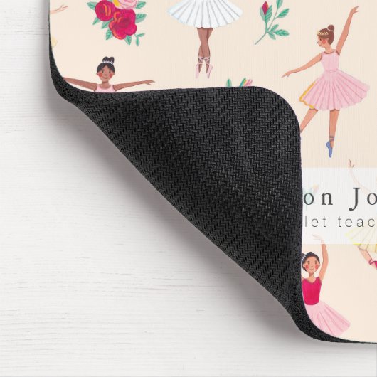 Cute Ballet Dancers Pattern Ballerina Mousepad (Ecke)