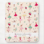 Cute Ballet Dancers Pattern Ballerina Mousepad (Vorne)