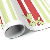 Cute Balloon Dog Pattern Red Green Stripe Party Geschenkpapier (Rolleneckpunkt)