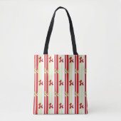  Cute Balloon Dog Pattern Red Green Stripe Party  Tasche (Vorderseite)