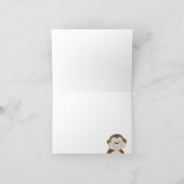 Cute Bambino Monkey Blue Dot Thank you notes Dankeskarte (Innenseite)