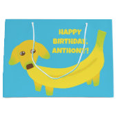 Cute Banana Dogs Funny Custom Message Große Geschenktüte (Vorderseite)