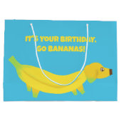 Cute Banana Dogs Funny Custom Message Große Geschenktüte (Rückseite)