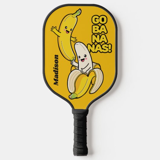 Cute Bananas custom name Pickleball Schläger (Vorderseite)