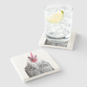 Cute Bantam Cochin Hen Photo Stone Coaster Steinuntersetzer (Seitenansicht)