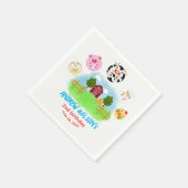 Cute Barn Yard Farm Party Animals Play Balls Serviette (Ecke)