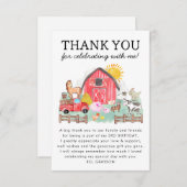 Cute Barnyard Animals Kids Farm Birthday Thank You (Vorne/Hinten)