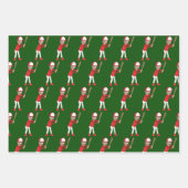 Cute Baseball Player Kids Photo Green Custom Geschenkpapier Set (Vorderseite)