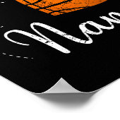 Cute Basketball Heart Basketball Poster (Ecke)
