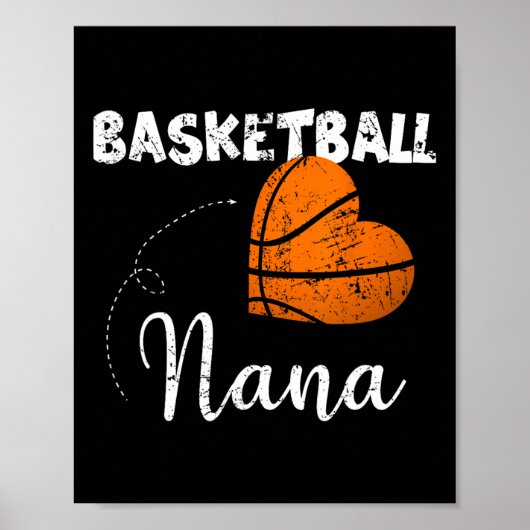 Cute Basketball Heart Basketball Poster (Vorne)