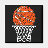 Cute Basketball Polka Dot Art Student Happy Dot Da Magnet (Vorne)