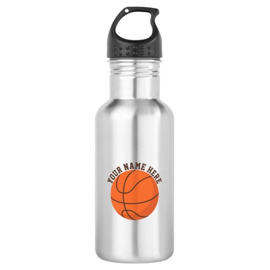 Cute Basketball Water Bottle Sporty Team Player Edelstahlflasche (Vorderseite)