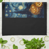 Cute Basset Hound Dog Halloween Jack O Lantern Pum Geschirrtuch (Gefaltet)