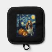 Cute Basset Hound Dog Halloween Jack O Lantern Pum Topflappen (Vorderseite)