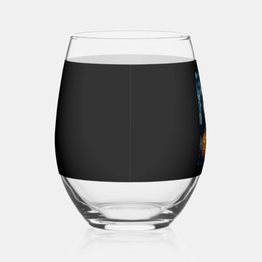 Cute Basset Hound Dog Halloween Jack O Lantern Pum Weinglas Ohne Stiel (Rechts)