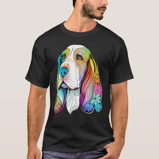 Cute Basset Hound Dog on Basset Hound T-Shirt (Vorderseite)