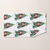 Cute Basset Hound Dog Pattern Christmas Handtuch (Handtuch)