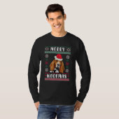 Cute Basset Hound Santa Hat Ugly Christmas Sweater T-Shirt (Vorne ganz)