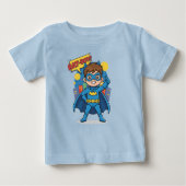 Cute Bat-Boy Superhero Costume Toddler Kids Blue Baby T-shirt (Vorderseite)