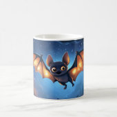 cute bat flying at night under a starry and cloudy kaffeetasse (Mittel)
